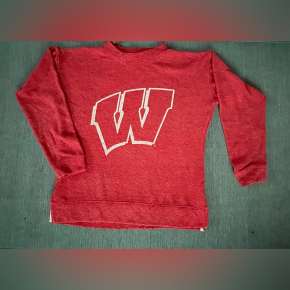 Wisconsin "Terry Cloth" Mock Neck Sweatshirt Size Small - Picture 11 of 13